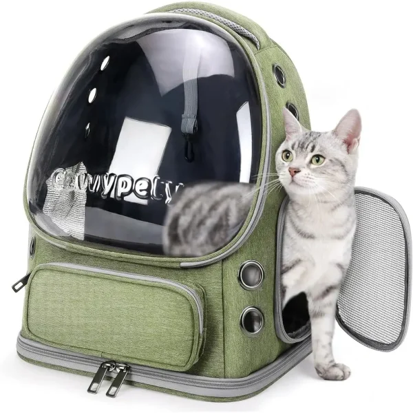 Cat Backpack Carrier, Breathable Space Bubble for Kitty or Small Dog up to 15lbs