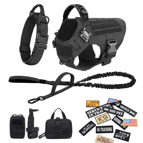 Military Harness Collar Leash with  Accessories