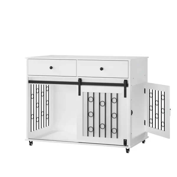 Wooden Crate  / Double Drawers /Sliding  Door,