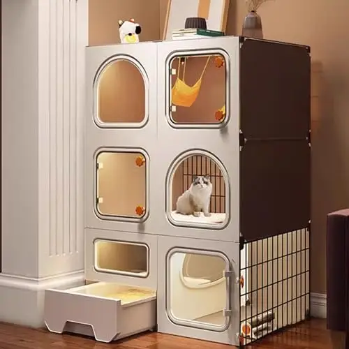 Indoor Cat Cages/ Enclosed Litter Box, DIY Pet Enclosure