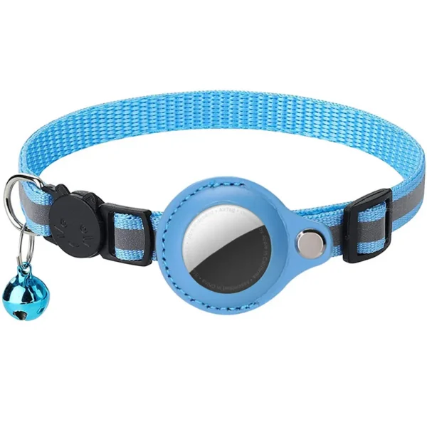 For Apple AirTag Cat Collar Reflective Pet Collar Safety Buckle Kitten Collar Adjustable for Cat Kitten