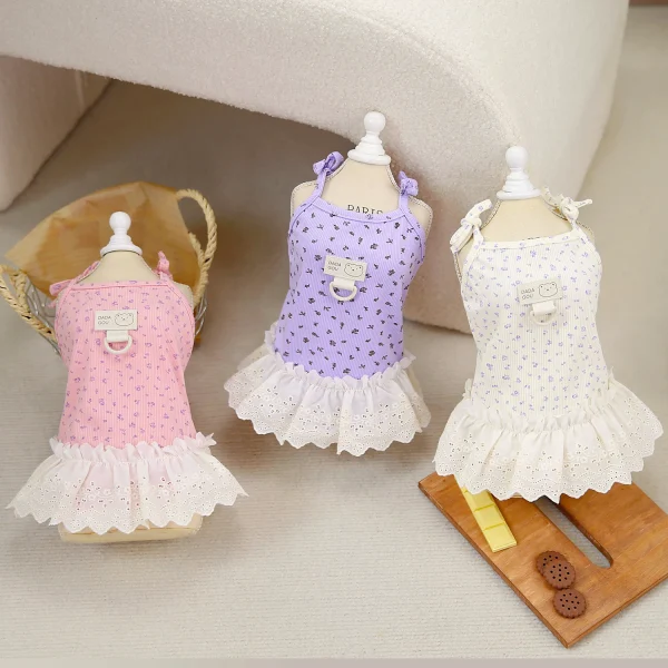 Pet Floral Dress Summer Small Dog  Skirt