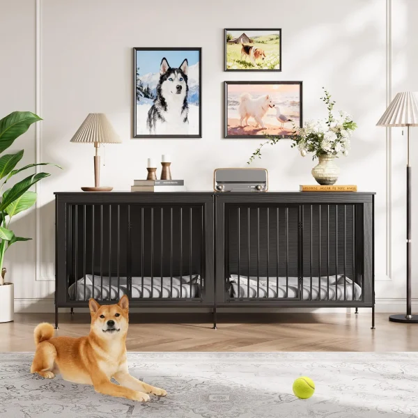 Double Dog Crate / Removable Divider For 2 Dogs